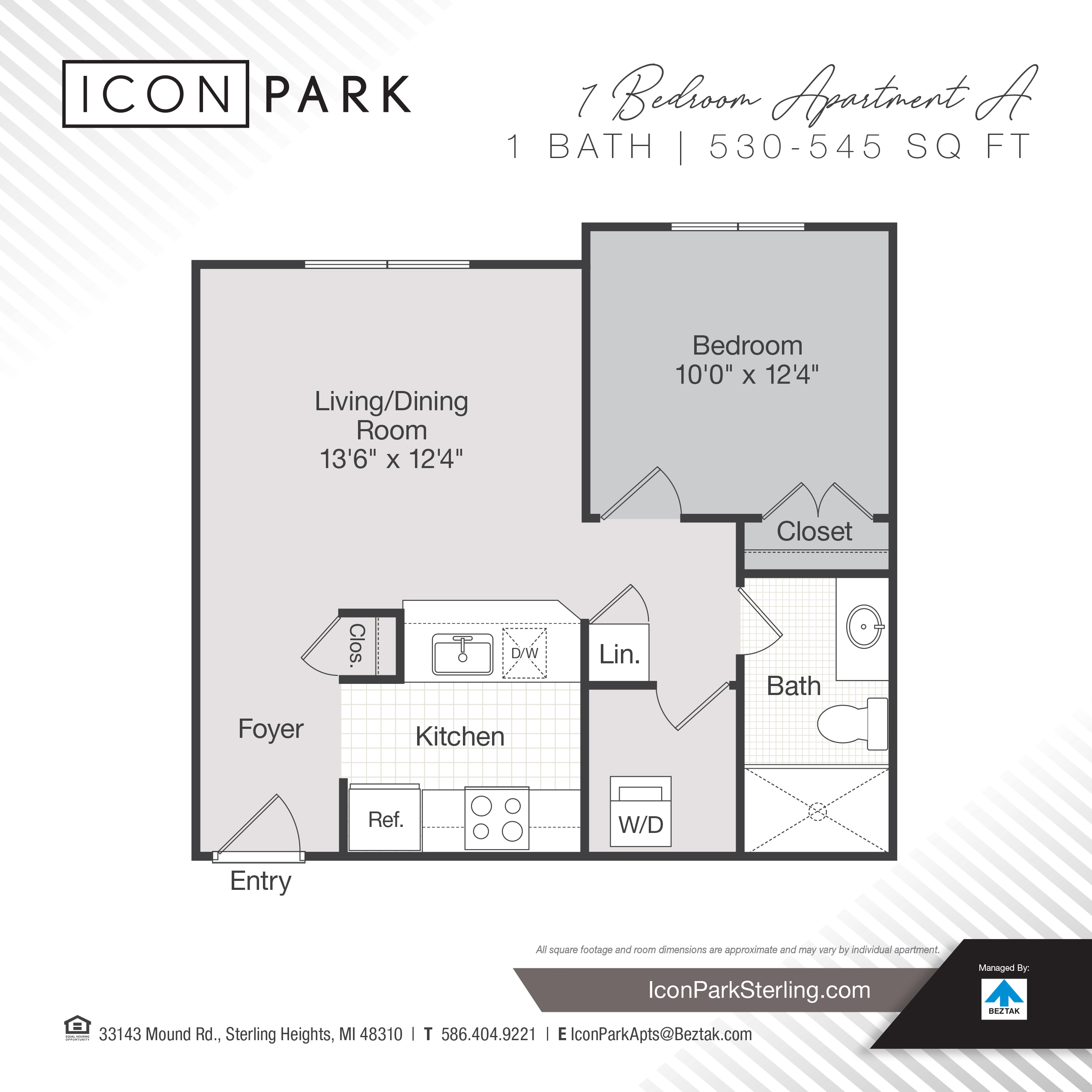 1 Bedroom floor plan